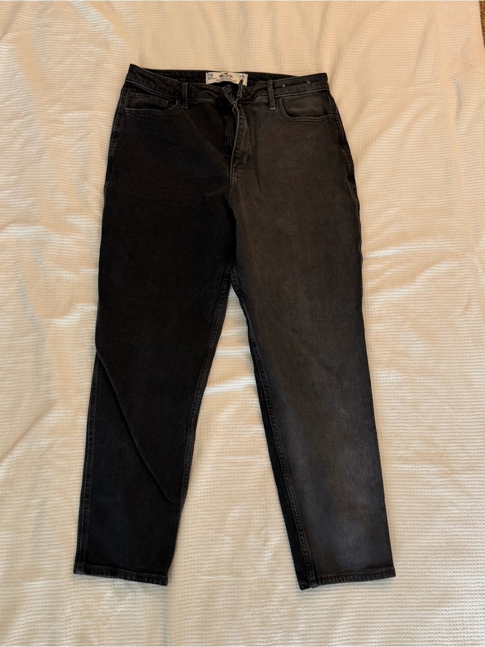 Women’s size 11 Hollister black jeans color block Curvy high rise mom jeans